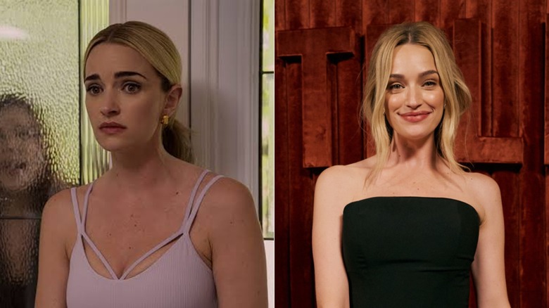 (L) Brianne Howey som Georgia Miller i "Ginny och Georgia"; (R) Brianne Howey på Netflix Emmy-firande 2026