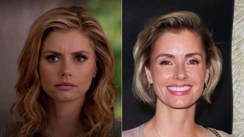 Brianna Brown med långt vågigt hår och en bob