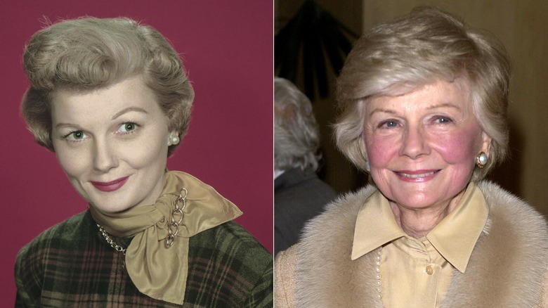 Ett foto sida vid sida som visar Barbara Billingsley genom åren