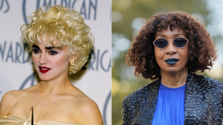 L: Madonna med en lockig bob på 80-talet. R: En kvinna med en lockig bob 2026