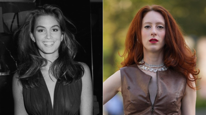 L: Cindy Crawford med en studsande blowout på 80-talet. R: En kvinna med en studsande utblåsning 2026